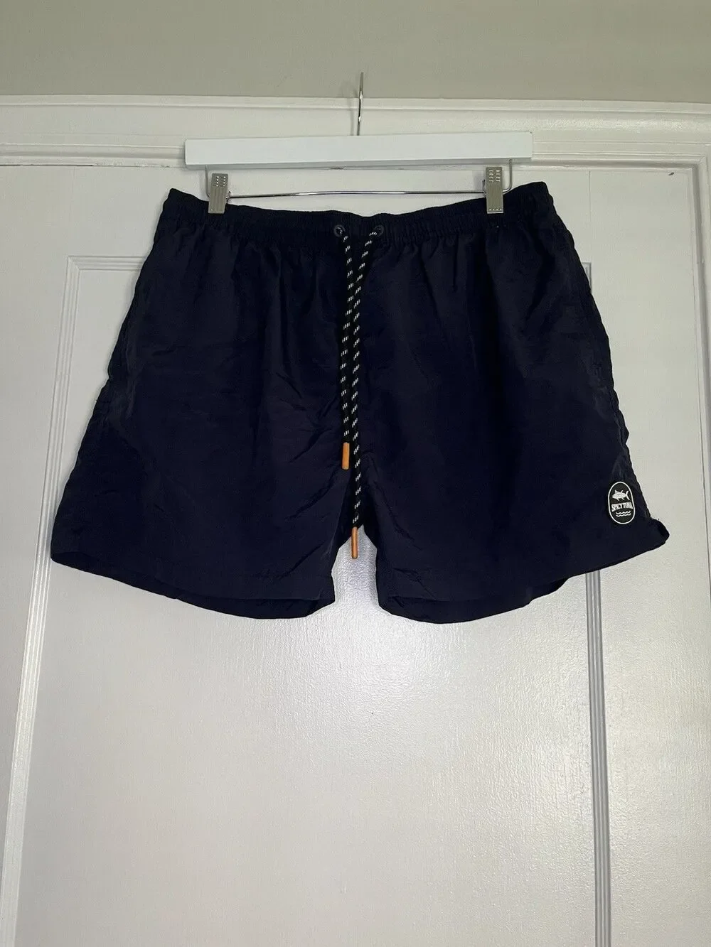 Spicy Tuna Swim Shorts Navy Men's XL Drawstring Elastic Waist Lined